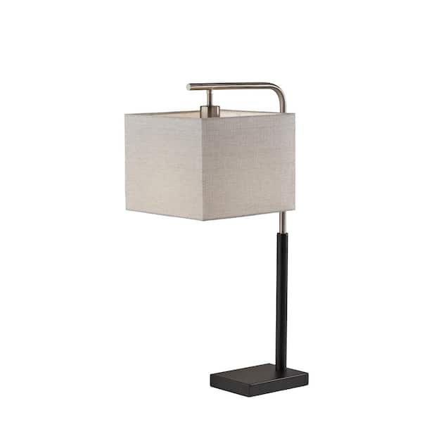 Brushed Steel Table Lamp, Floating Rectangle Brushed Nickel Modern Table Lamp Set Of 2