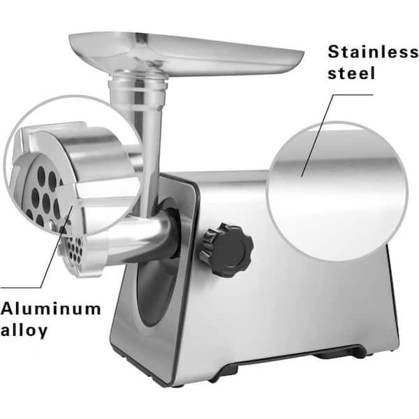 Tidoin 600 W Silver Electric Heavy Duty Stainless Steel Meat Grinder with 3  Grinder Plates DHS-YDW1-8257 - The Home Depot