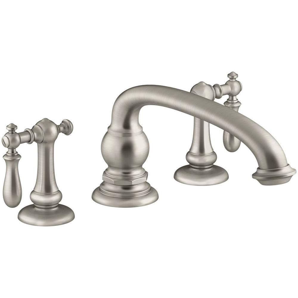 Artisan Vintage Brushed Nickel 9" Deck-Mount Bath Spout