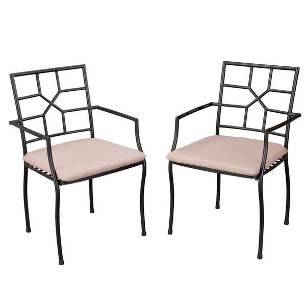 Home Styles Cambria Powder Coated Steel Patio Arm Chair (2-Pack)-DISCONTINUED