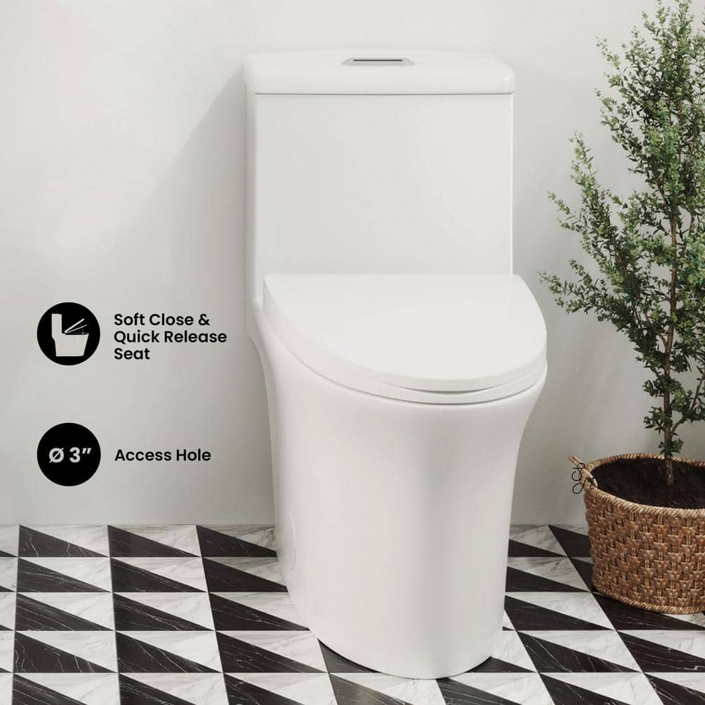 Hugo White Ceramic Elongated Dual Flush Toilet