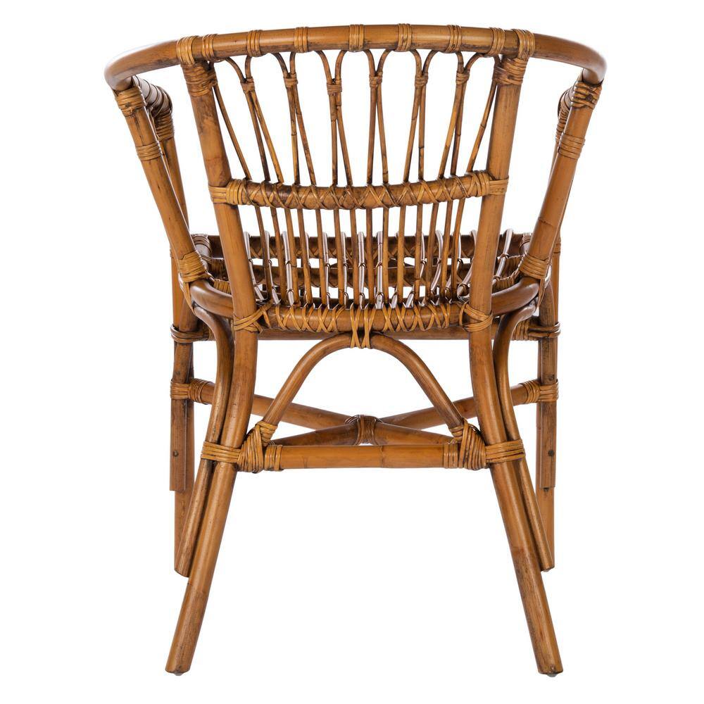 Honey Brown Wash Rattan Accent Chair Set, Sustainably Sourced