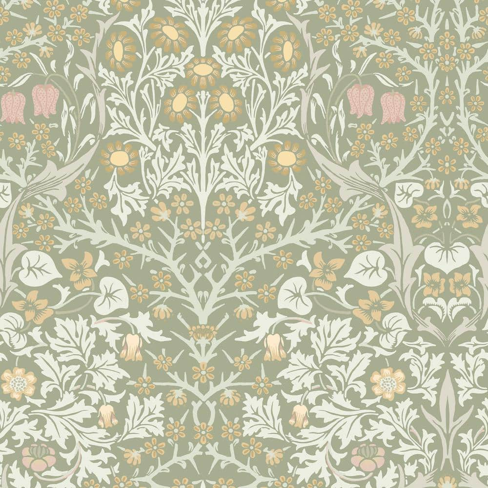 Graham & Brown William Morris At Home Blackthorn Sage Wallpaper 124253 ...