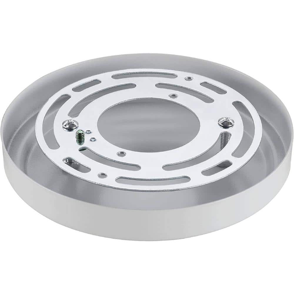 Matte White and Brushed Nickel Ceiling Fixture Canopy Kit