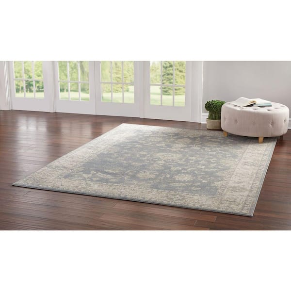 Old Treasures Blue Doormat 3 ft. x 5 ft. Area Rug