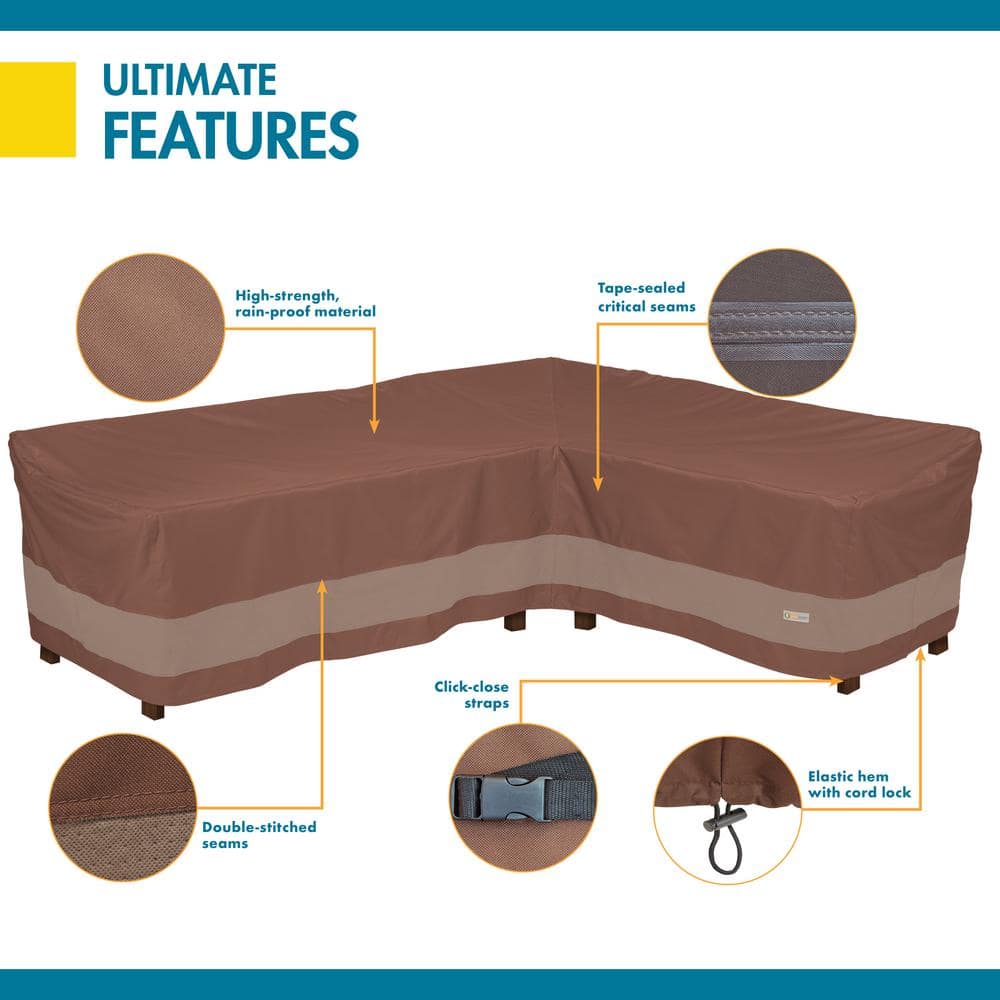 Ultimate Waterproof Mocha Cappuccino Patio Sectional Cover