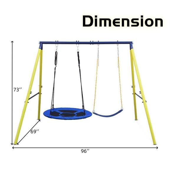 Bon Furni Multicolor Metal Outdoor Swing Set Safety Belt AKNG3242