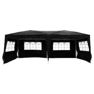 20 ft. x 10 ft. Black Straight Leg Party Tent with 4 Windows