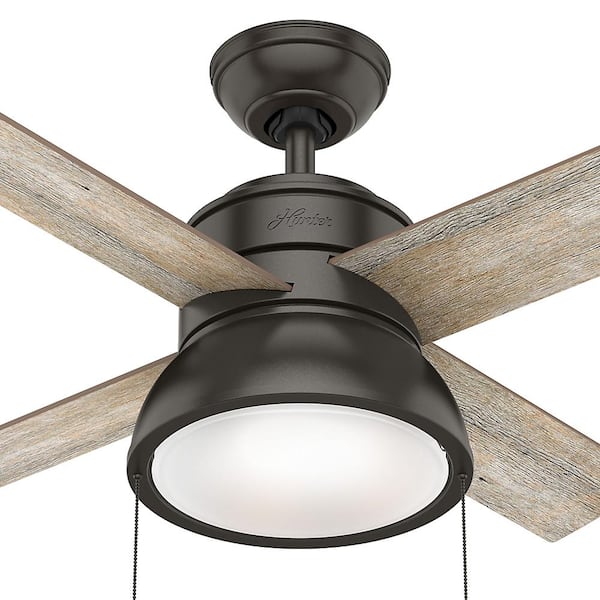 Hunter Loki 36 In Integrated Led Indoor Noble Bronze Ceiling Fan With Light Kit 59387 - 36 Inch Ceiling Fan With Light Home Depot