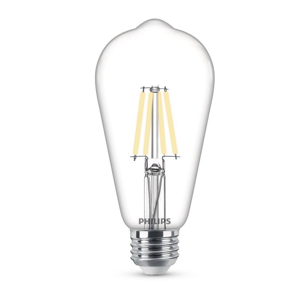 Philips Clear Glass Vintage LED Dimmable Bulbs, 2-Pack