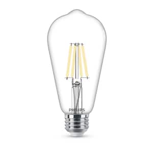 40-Watt Equivalent ST19 Clear Glass Dimmable E26 Vintage Edison LED Light Bulb Soft White 2700K (2-Pack)