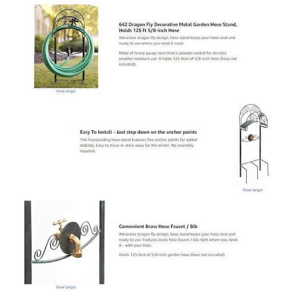 Liberty Garden 125 ft. Bronze Free Standing Hose Stand Liberty Garden 125 ft. Bronze Free Standing Hose Stand
