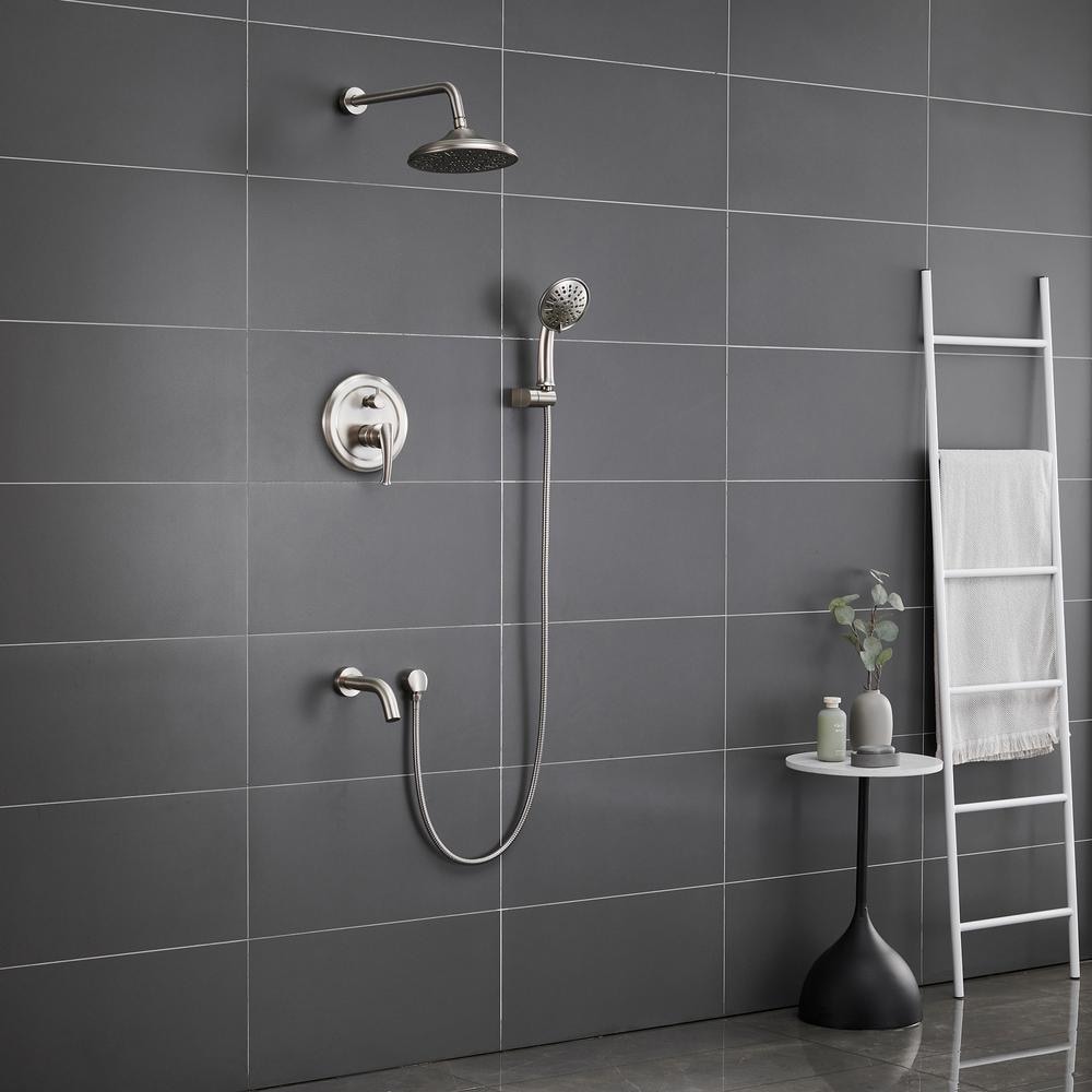Brushed Nickel Multi-Head Wall Mounted Shower System