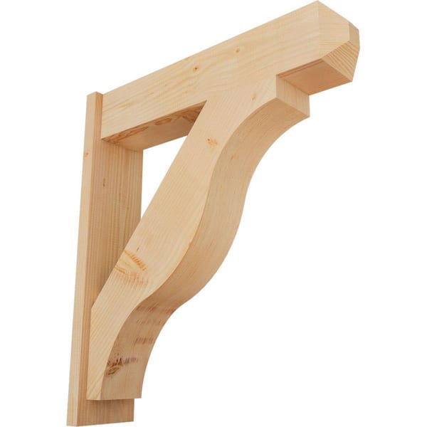 Ekena Millwork 8 in. x 36 in. x 32 in. Douglas Fir Fuston Craftsman Smooth Outlooker