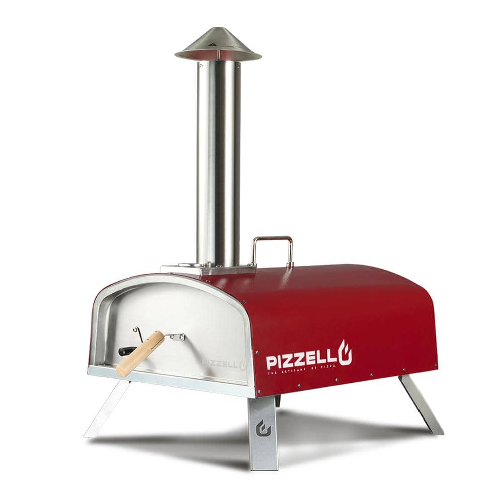 PIZZELLO Portable Pellet Pizza Oven Outdoor Pizza Ovens Wood Fired Pizza Oven Included Pizza Stone, Pizza Peel 16 in. - Red