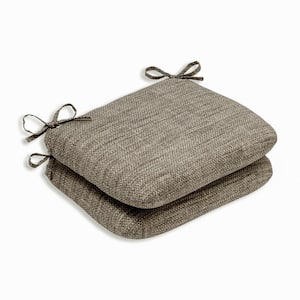 Solid 18.5 in. x 15.5 in. Outdoor Dining Chair Cushion in Grey/Tan (Set of 2)