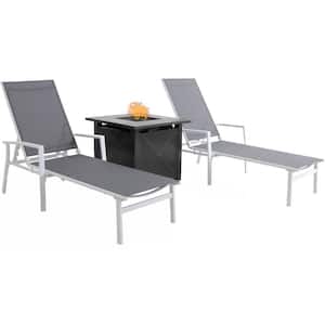 Harper 3-Piece Aluminum Sling Outdoor Chaise Lounges