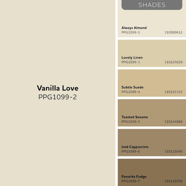 Vanilla　1025 Glidden Premium 1 gal. Vanilla Love PPG1099-2 Satin Interior