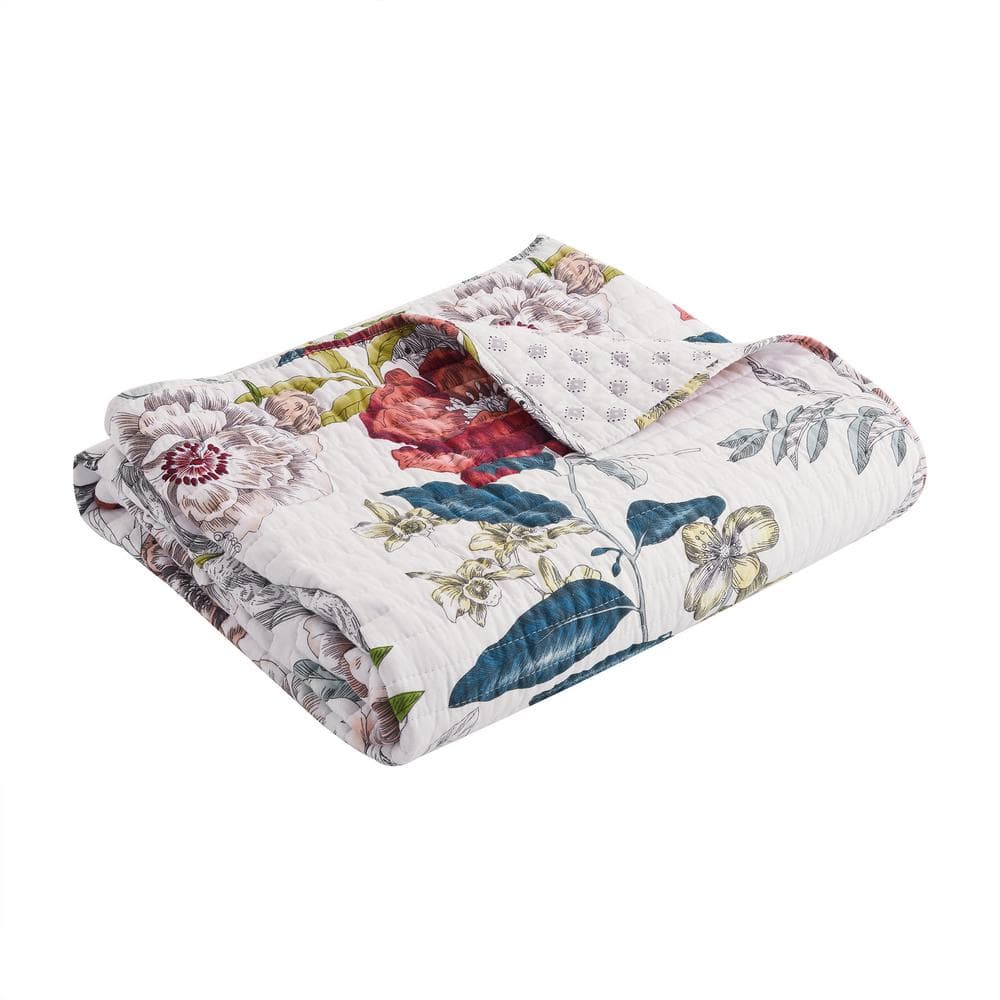 LEVTEX HOME Montecito Multi-Color Floral, Bird Quilted Cotton Throw Blanket  L11840QT - The Home Depot