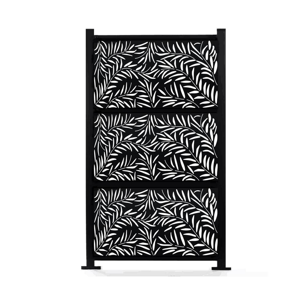 鉄製の置物。 Ejoy New Style MetalArt Laser Cut Metal Black Privacy Fence