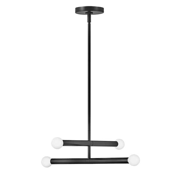 Millie 4-Light Black Convertible Linear Pendant Light