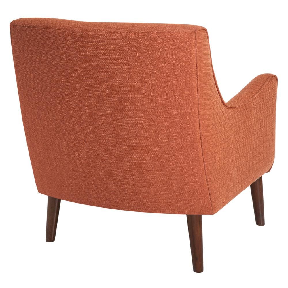 Burnt Orange Mid-Century Wooden Leg Accent Chair