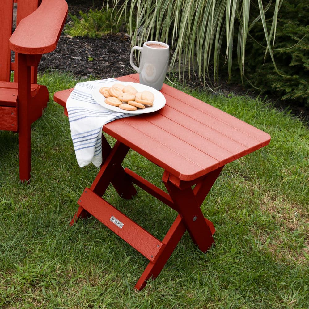 Highwood Adirondack Rustic Red Recycled Plastic Outdoor Folding