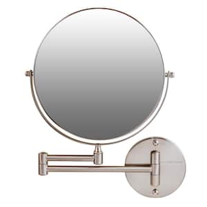 Small Round Nickel Brushed Framed Modern Mirror (13.4 in. H x 1.6 in. W )