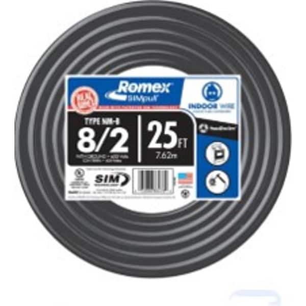 Southwire 25 ft. 8/2 Stranded Romex SIMpull CU NM-B W/G Wire