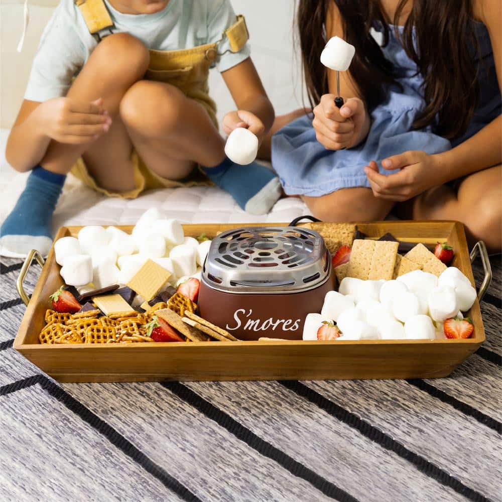 Brown Stainless Steel Indoor Electric S'mores Maker with Trays
