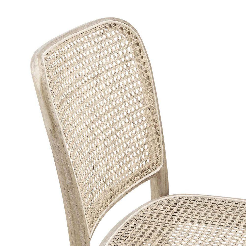 Winona Gray Elm Wood and Cane Side Chair