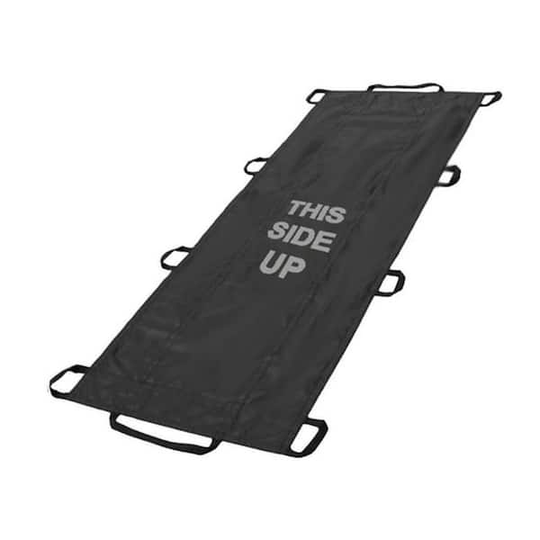 Disposable Emergency Stretcher Rated at 500 lb. with Black Nylon Handle and Non-Woven Fabric, for Patient Transfer