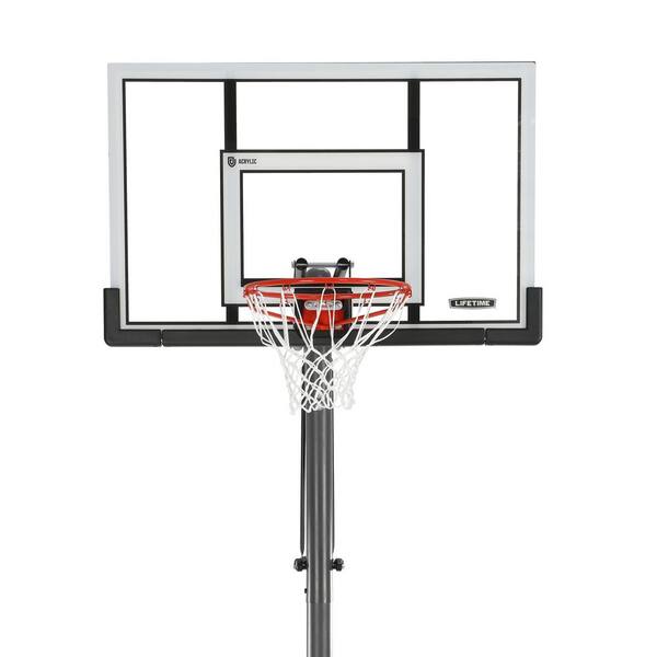 Lifetime 52 in. Steel-Framed Acrylic Portable Basketball System -XL Base with Power Lift