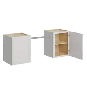 Richmond Verona White 23 in. H x 58 in. W x 12 in. D Plywood Laundry Room Wall Cabinet and Pole ext 76 in. w/ 2 Shelves