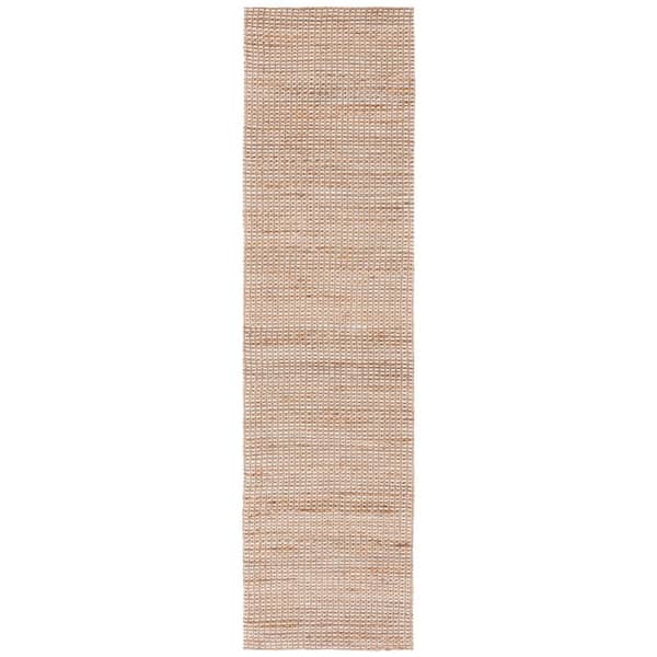 Natural Fiber 2 ft. x 13 ft. Natural/Beige Solid Color Runner Rug