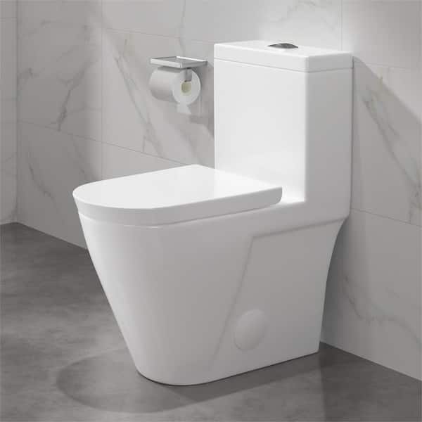 Eridanus Turner One-Piece 1.1/1.6 GPF Dual Flush Siphon Elongated Toilet in White