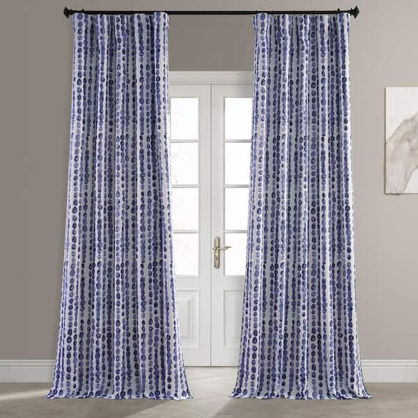 Exclusive Fabrics & Furnishings Gumdrop Blueberry Room Darkening Rod Pocket Curtain - 50 in. W x 84 in. L (1 Panel)