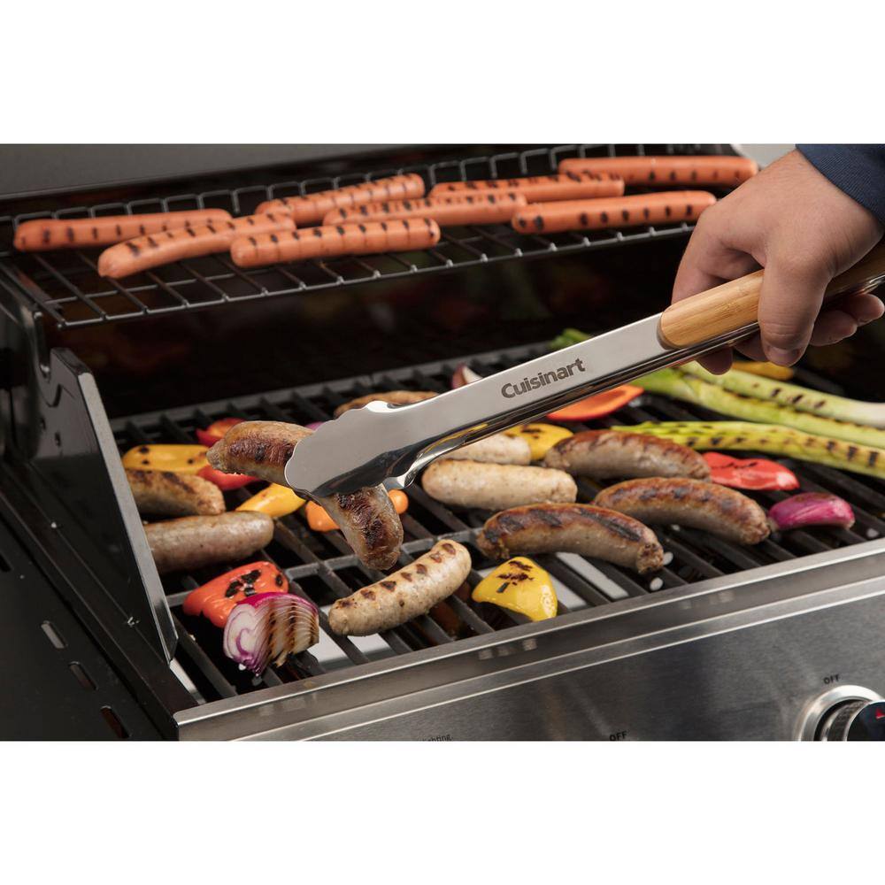 13-Piece Stainless Steel Grill Tool Set with Bamboo Handles