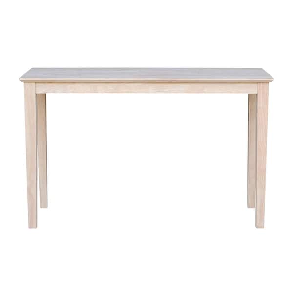 Shaker 48 in. Unfinished Standard Rectangle Wood Console Table