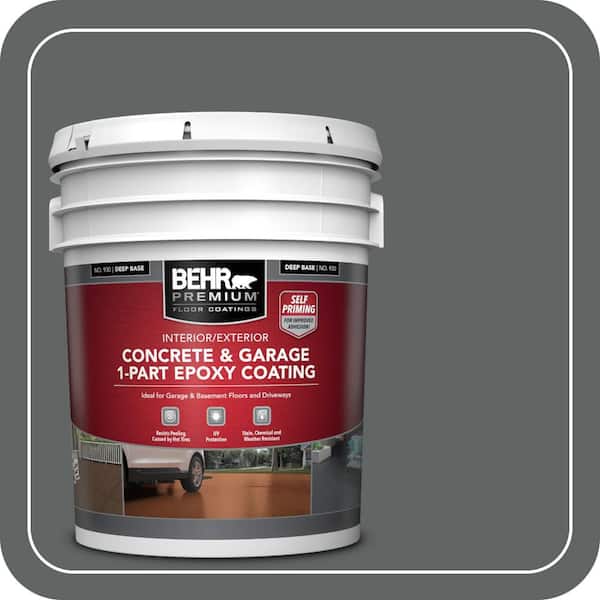 5 gal. #BXC-41 Charcoal Self-Priming 1-Part Epoxy Satin Interior/Exterior Concrete and Garage Floor Paint