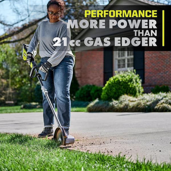 RYOBI 40V HP Brushless Stick Lawn Edger with 4.0 Ah Battery and