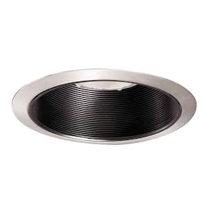310 Series 6 in. Satin Nickel Recessed Ceiling Light with Black Coilex Baffle and Trim