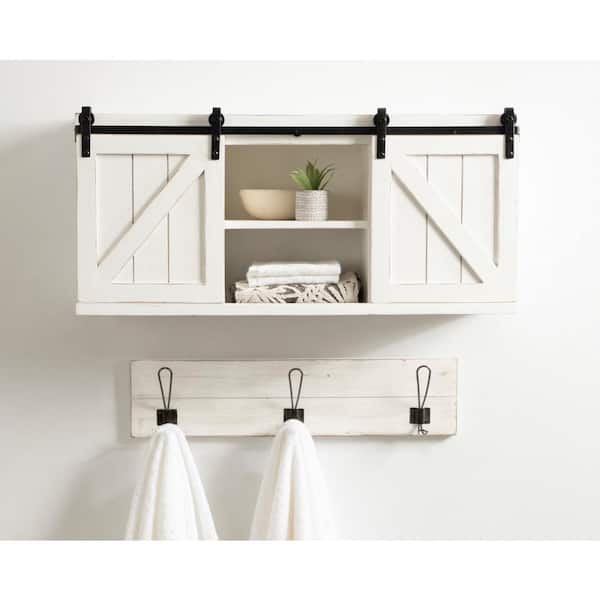 Kate and Laurel Cates White Accent Storage Cabinet with Doors