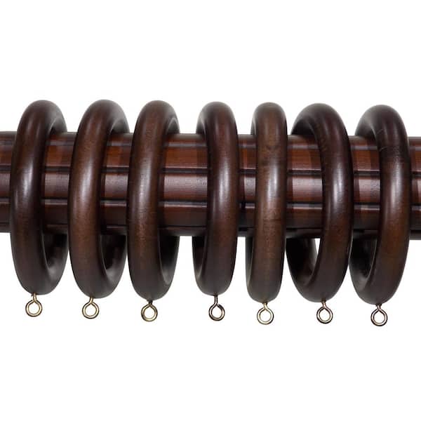 Classic Home English Walnut Wood Curtain Rings (Set of 7)