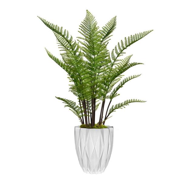 Vintage Home Artificial Faux Real Touch 5.17 ft. Tall Fern Plant With Eco Planter