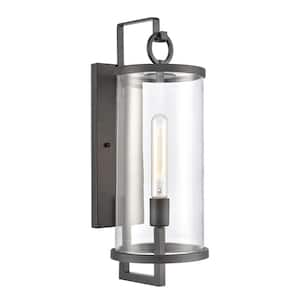 Imus Charcoal Black Outdoor Hardwired Wall Sconce with No Bulbs Included