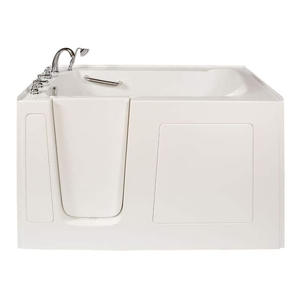 Ella Long 5 ft. x 32 in. Walk-In Whirlpool and Air Bath Tub in White with Left Drain/Door