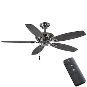 North Pond 52 in. Outdoor Polished Nickel Ceiling Fan Bundle with Remote Control