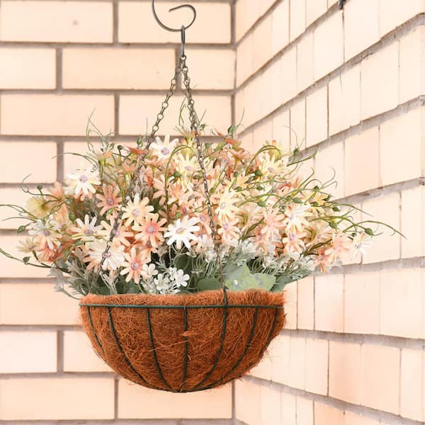 Unbranded 14 in. Yellow Outdoor Artificial Daisy Flower UV Resistant