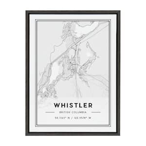 Sylvie Whistler Modern Map by Jake Goossen Set of 1 Framed Canvas Culture Art Print 24.00 in. x 18.00 in . . . . . . . .